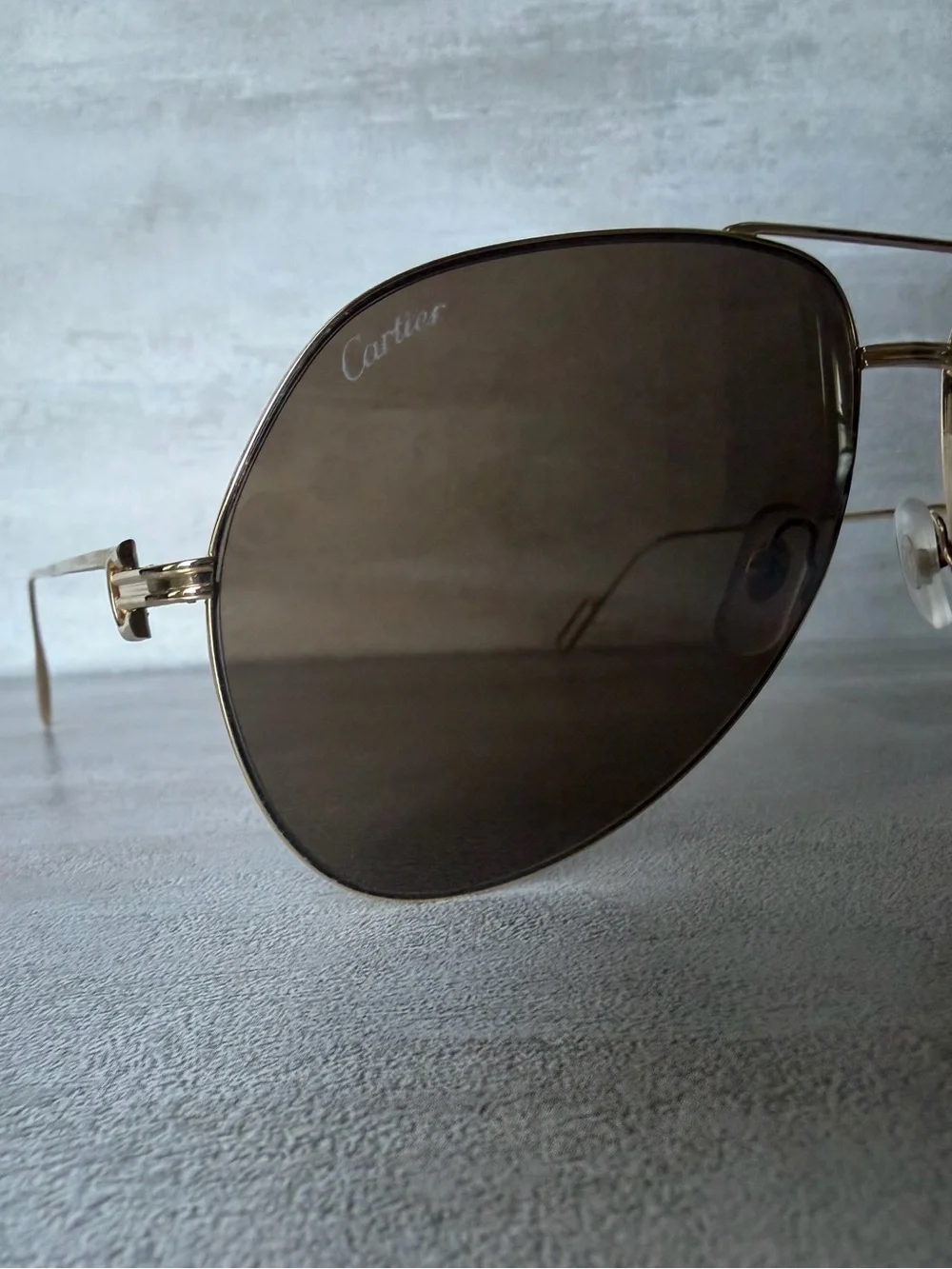 Cartier Première de Cartier CT0110S Aviator Gold Frame Sunglasses NEW $1445